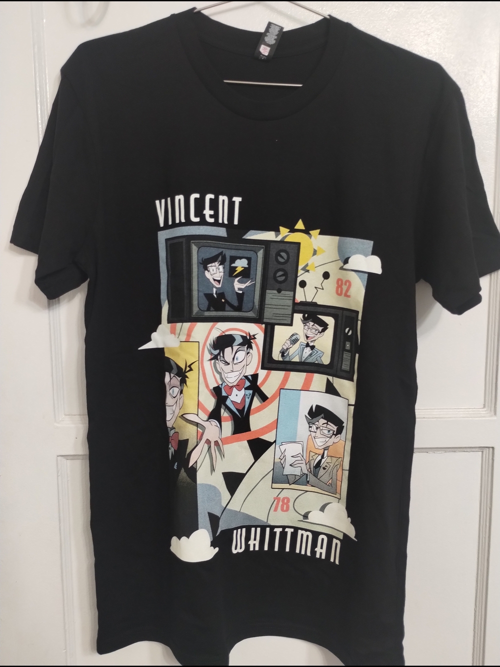 Vincent Whitman Black Graphic Tee - Men's Casual Shirt